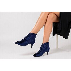 IMPO Women's VASSAR BOOTIES MIDNIGHT BLUE OPEN Toe  Size 8/12